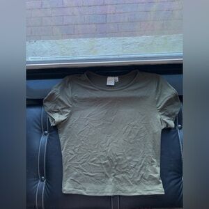 Olive green crop top